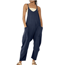 Women&#39;s Sleeveless Casual Jumpsuit With Pockets