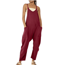 Women&#39;s Sleeveless Casual Jumpsuit With Pockets