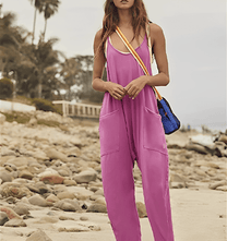 Women&#39;s Sleeveless Casual Jumpsuit With Pockets