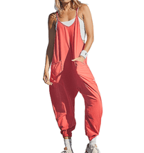Women&#39;s Sleeveless Casual Jumpsuit With Pockets