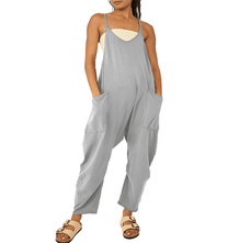 Women&#39;s Sleeveless Casual Jumpsuit With Pockets