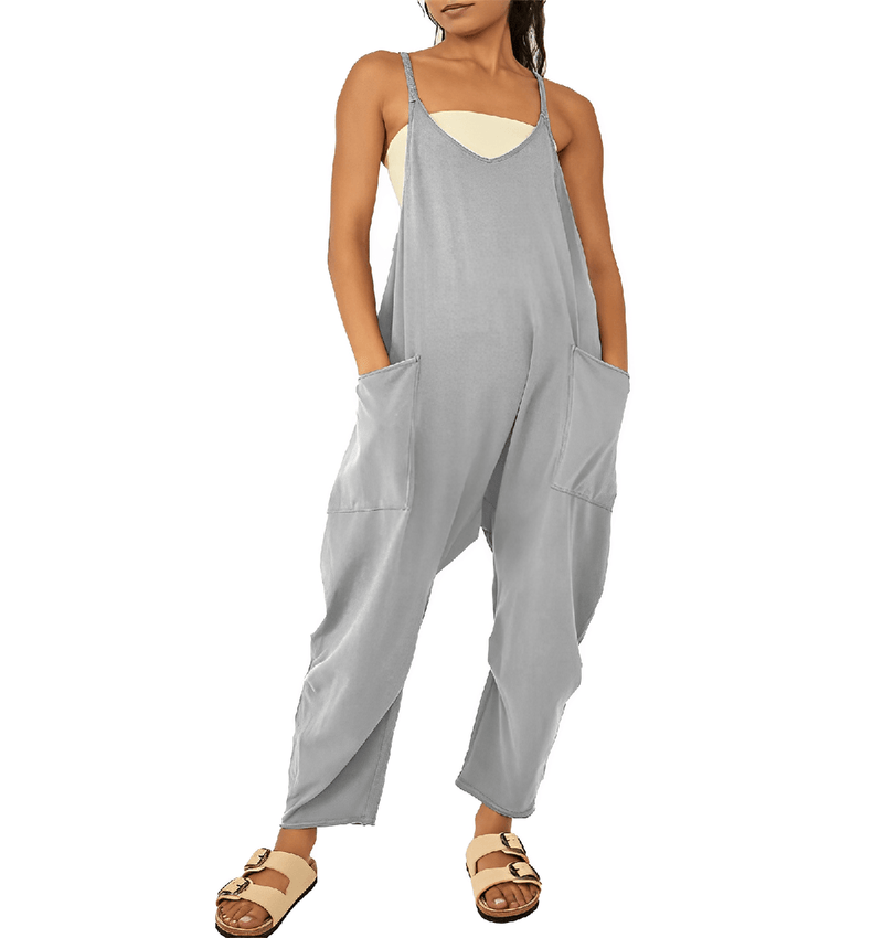 Women&#39;s Sleeveless Casual Jumpsuit With Pockets
