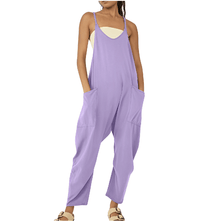 Women&#39;s Sleeveless Casual Jumpsuit With Pockets