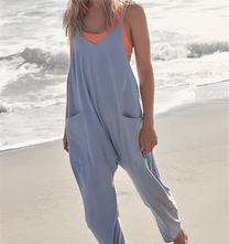 Women&#39;s Sleeveless Casual Jumpsuit With Pockets