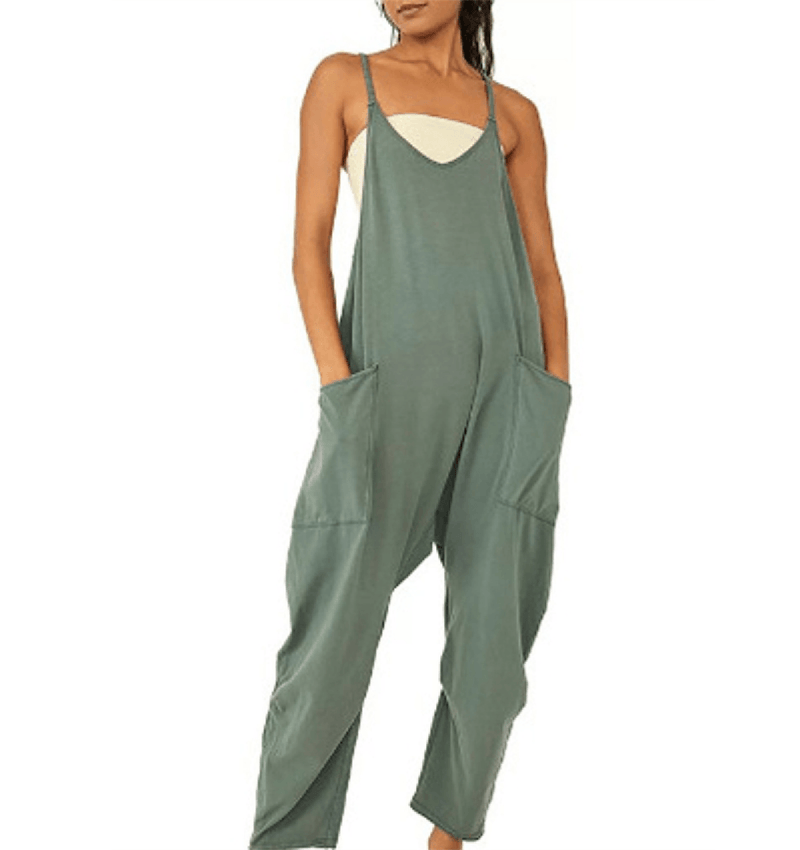 Women&#39;s Sleeveless Casual Jumpsuit With Pockets