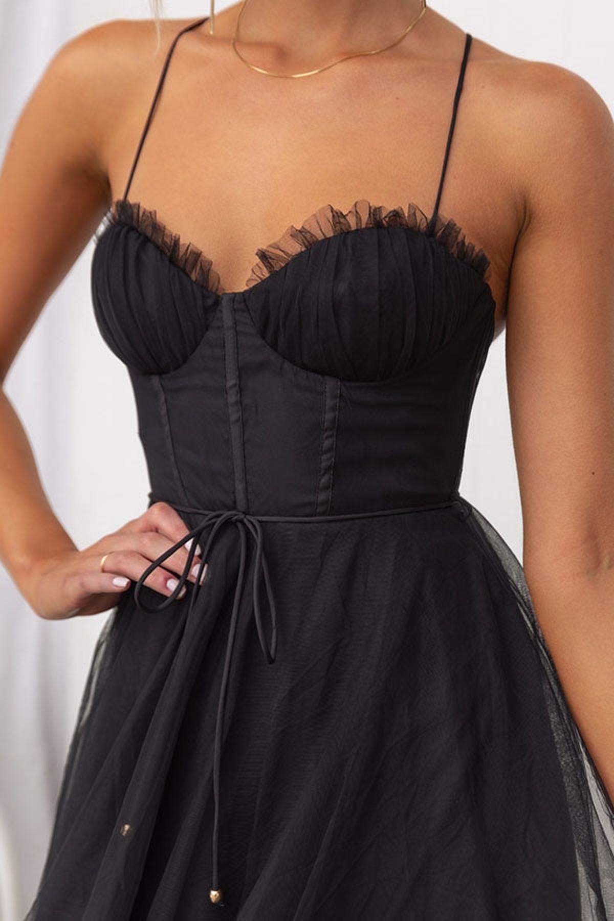 Women&#39;s Sleeveless Chiffon Maxi Dress With Tulle Overlay