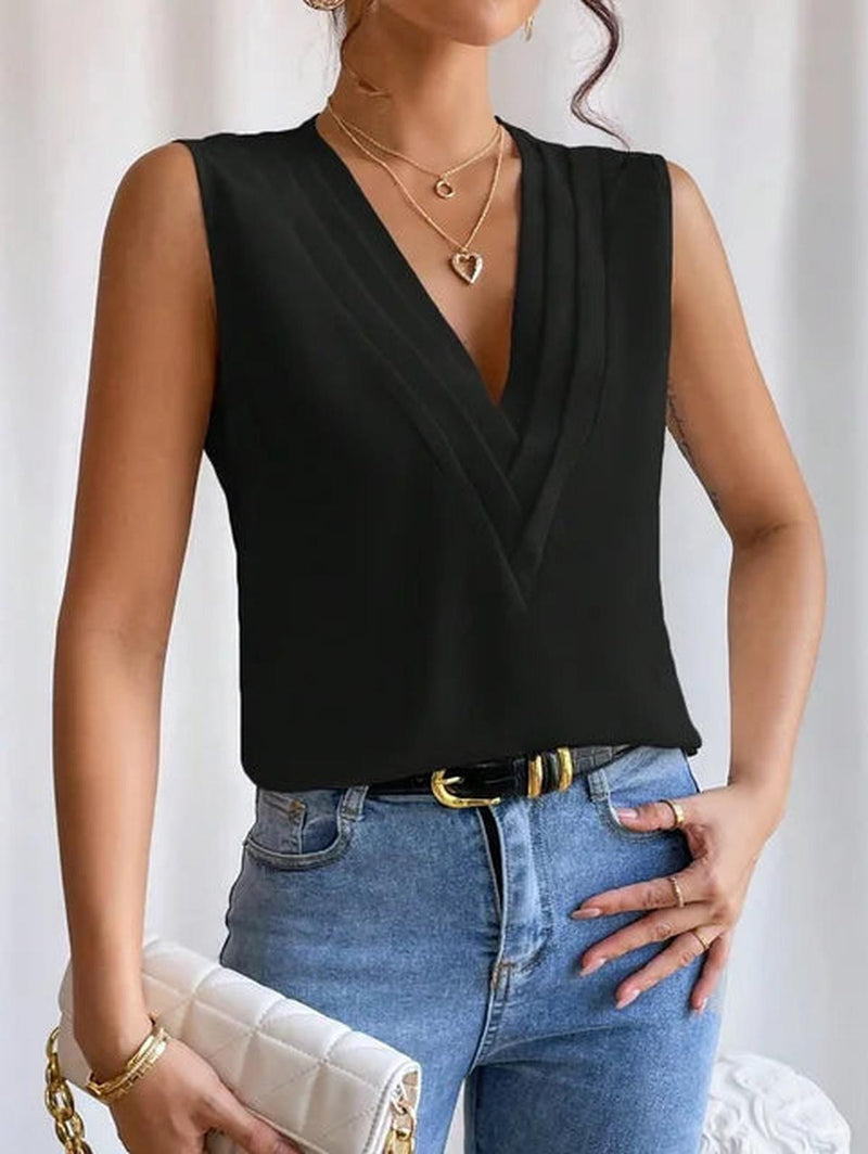 Women&#39;s Sleeveless Loose-Fit Blouse
