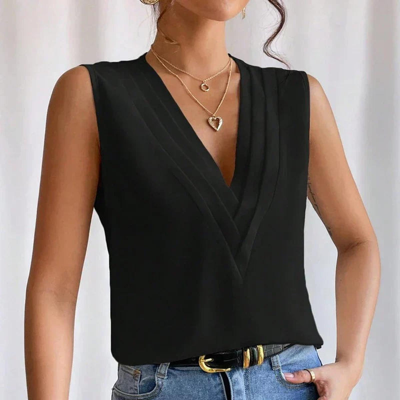 Women&#39;s Sleeveless Loose-Fit Blouse