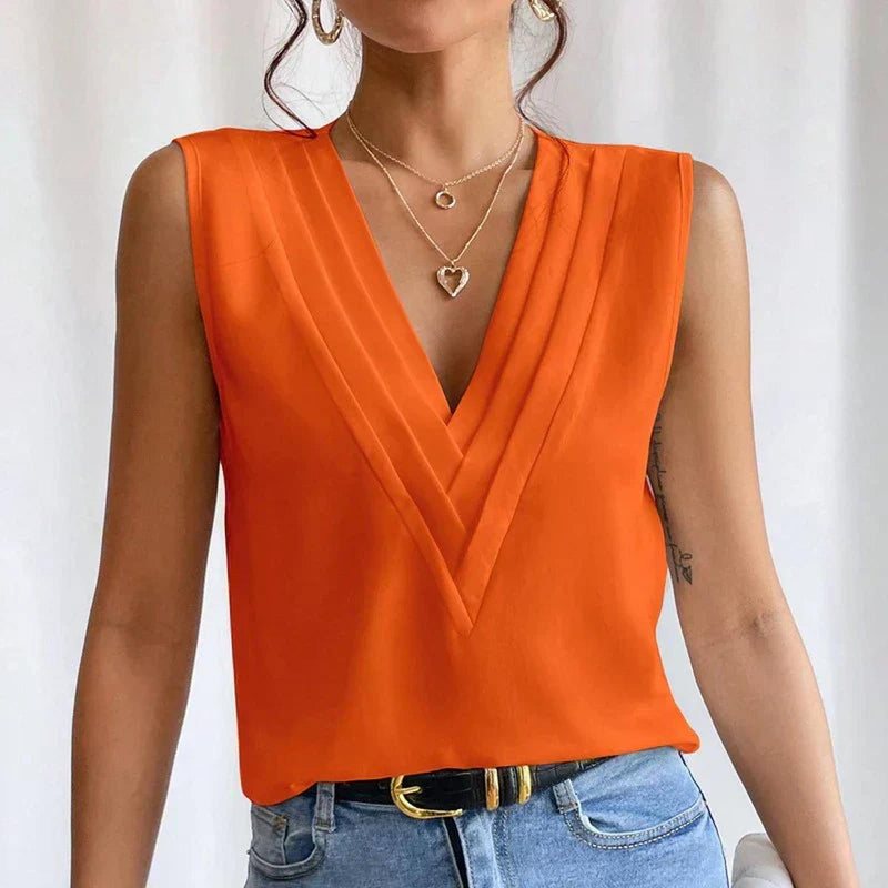 Women&#39;s Sleeveless Loose-Fit Blouse