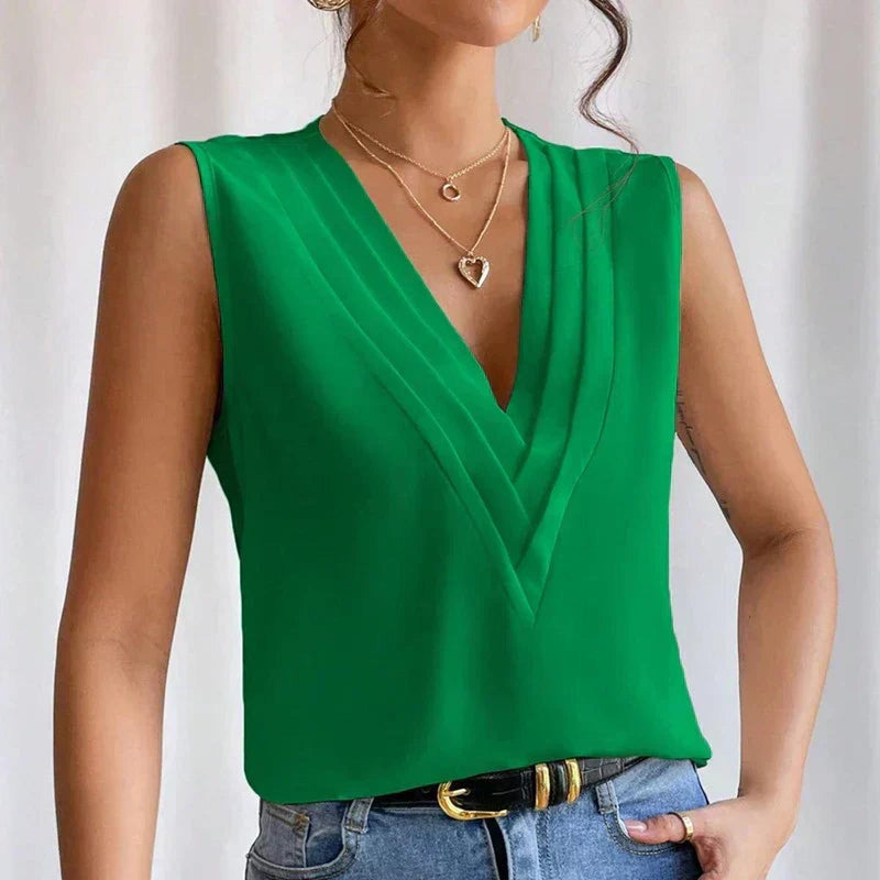 Women&#39;s Sleeveless Loose-Fit Blouse