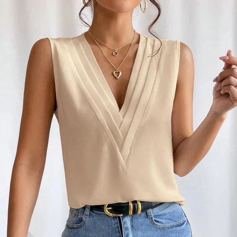 Women&#39;s Sleeveless Loose-Fit Blouse