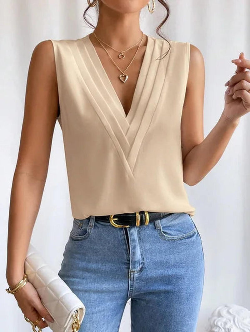 Women&#39;s Sleeveless Loose-Fit Blouse