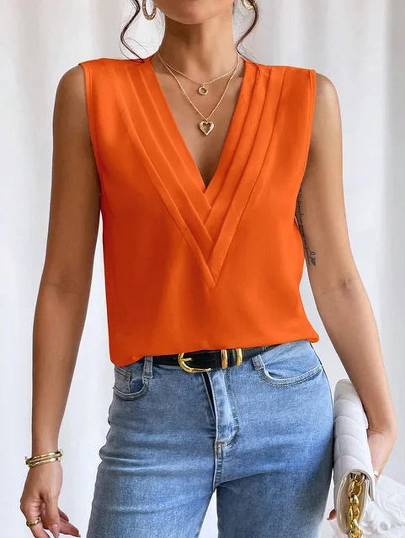 Women&#39;s Sleeveless Loose-Fit Blouse