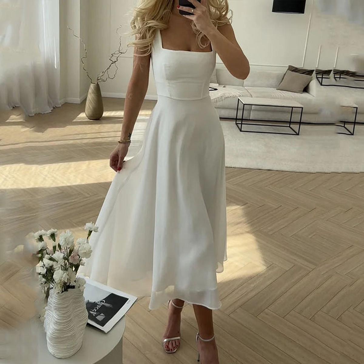 Women&#39;s Sleeveless Solid Color Dress