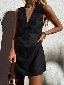 Women&#39;s Sleeveless V-Neck Mini Dress