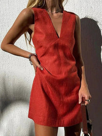Women&#39;s Sleeveless V-Neck Mini Dress