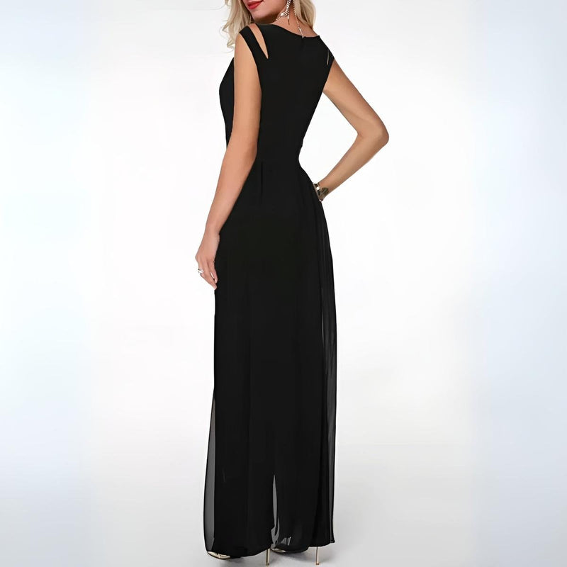 Women&#39;s Sleeveless Wide-Leg Jumpsuit