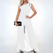 Women&#39;s Sleeveless Wide-Leg Jumpsuit