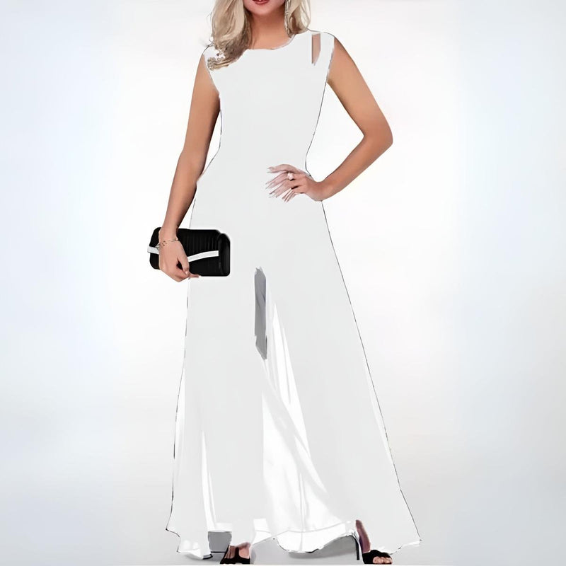 Women&#39;s Sleeveless Wide-Leg Jumpsuit