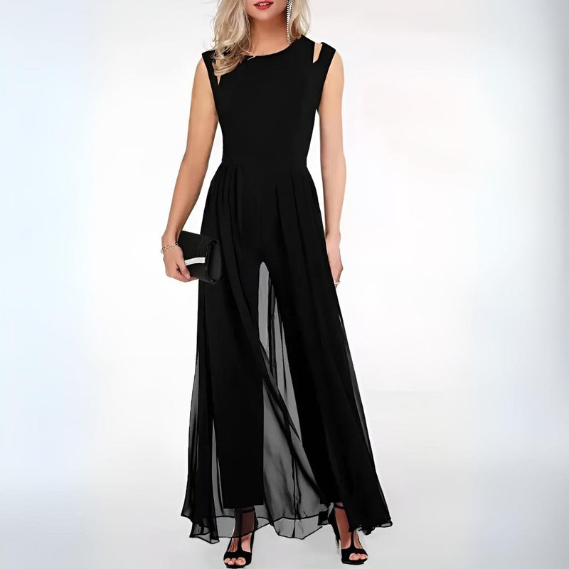 Women&#39;s Sleeveless Wide-Leg Jumpsuit
