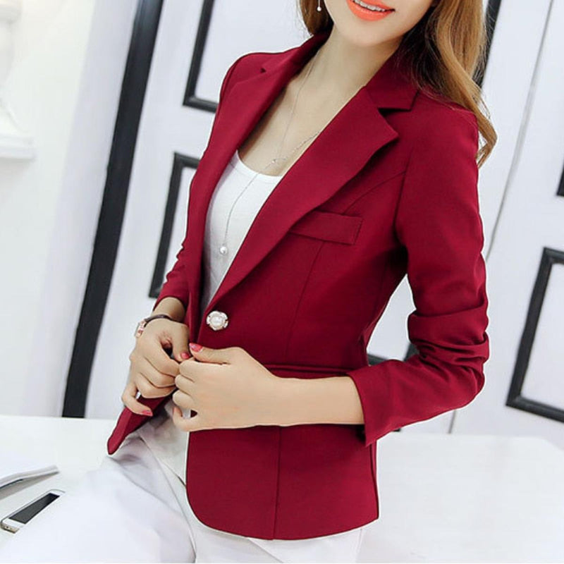Women&#39;s Slim Fit Long Sleeve Blazer Coat