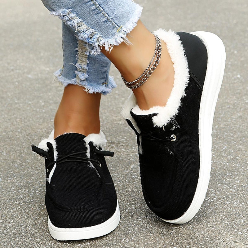 Women&#39;s Slip-On Winter Shoes With Plush Lining
