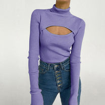 Women&#39;s Slit Pullover Sweater