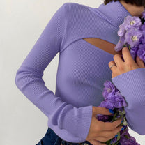 Women&#39;s Slit Pullover Sweater