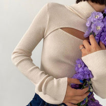 Women&#39;s Slit Pullover Sweater