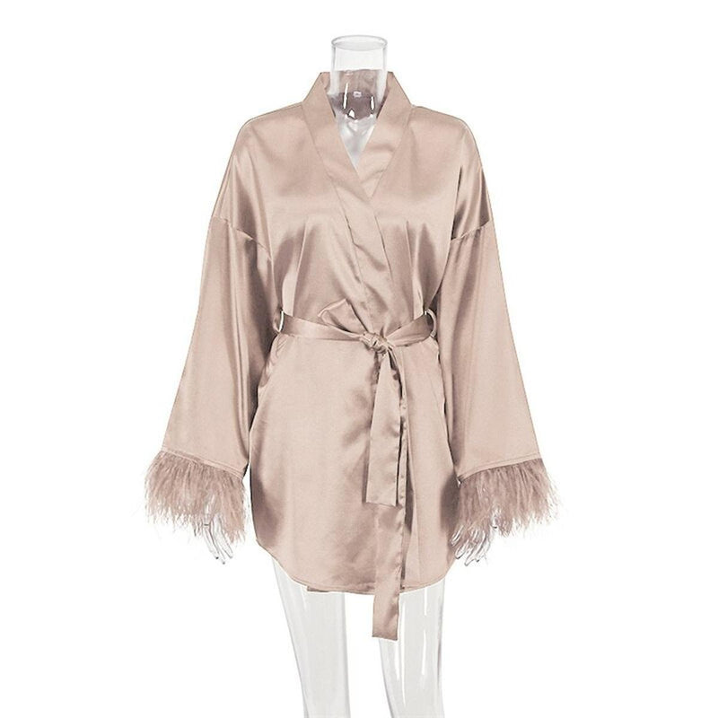 Women&#39;s Soft Bathrobe With Belt And Pockets