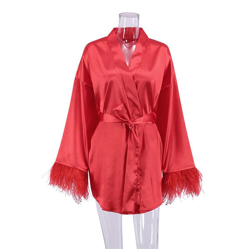 Women&#39;s Soft Bathrobe With Belt And Pockets