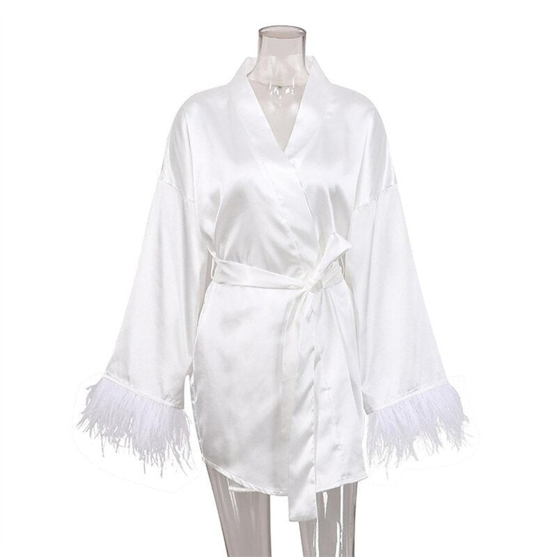Women&#39;s Soft Bathrobe With Belt And Pockets