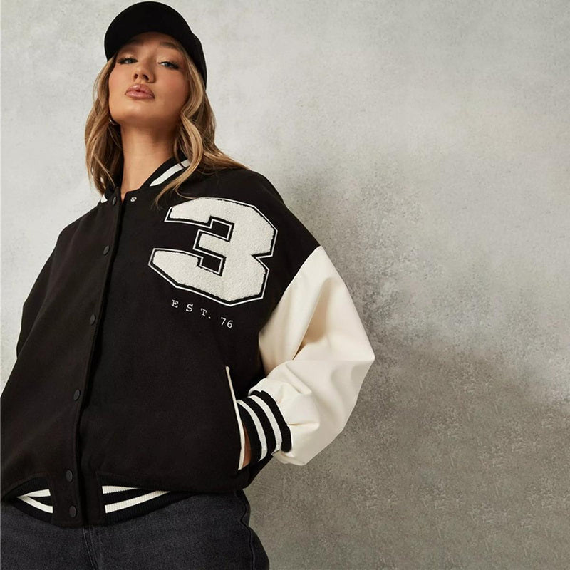 Women&#39;s Sporty Baseball Jacket With Classic Design