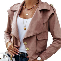 Women&#39;s Spring Jacket With Zipper And Pockets