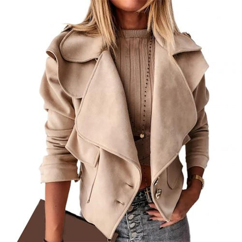 Women&#39;s Spring Jacket With Zipper And Pockets