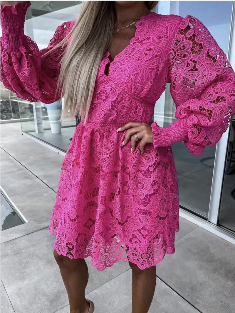 Women&#39;s Spring Mini Dress - Chic, Versatile, Comfortable
