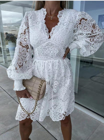Women&#39;s Spring Mini Dress - Chic, Versatile, Comfortable
