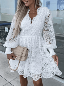 Women&#39;s Spring Mini Dress - Chic, Versatile, Comfortable
