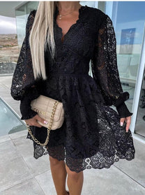 Women&#39;s Spring Mini Dress - Chic, Versatile, Comfortable