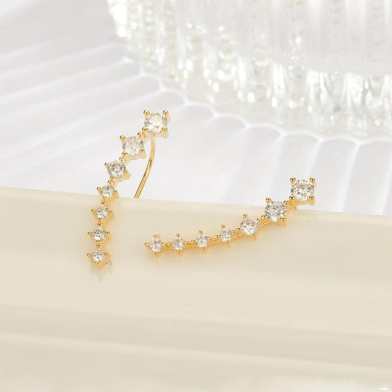 Women&#39;s Star Stud Earrings 925 Sterling Silver Zircon