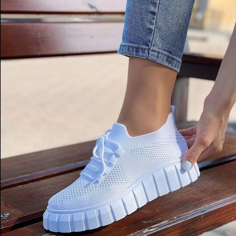 Women&#39;s Stretch Fabric Shoes - Breathable, Lightweight, Elastic Fit