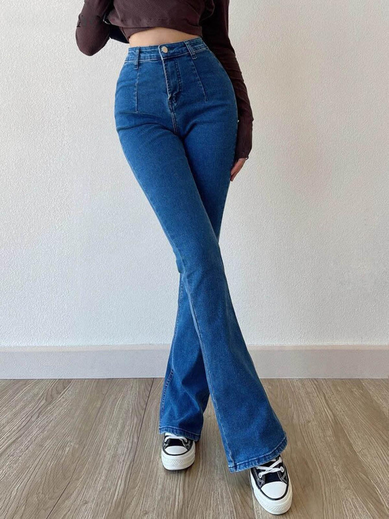 Women&#39;s Stretchable Jeans With Elastic Waistband
