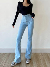 Women&#39;s Stretchable Jeans With Elastic Waistband