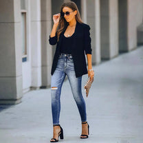 Women&#39;s Stretchy Elastic Waist Jeans With Soft Fabric