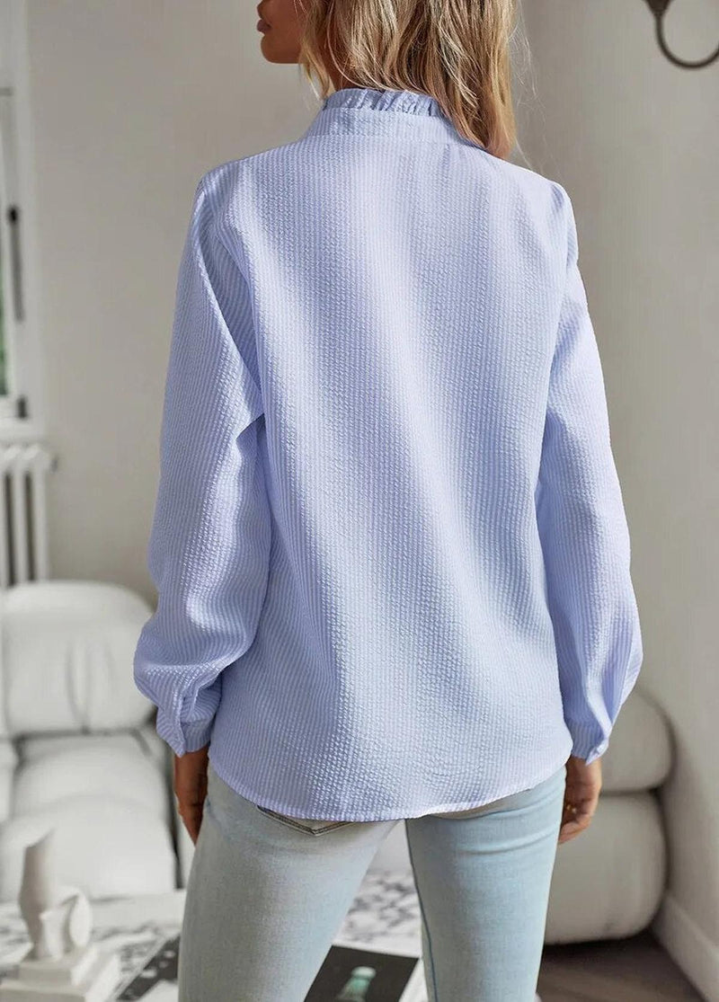 Women&#39;s Striped Long Sleeve Blouse