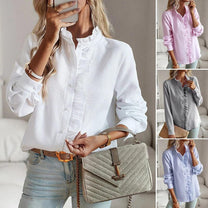 Women&#39;s Striped Long Sleeve Blouse