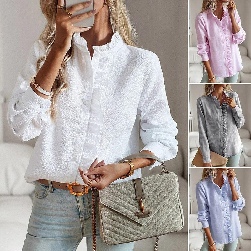 Women&#39;s Striped Long Sleeve Blouse