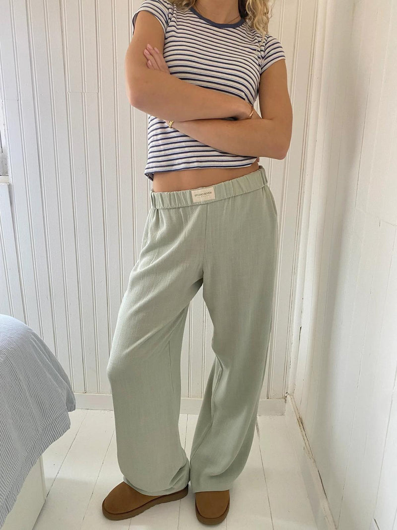 Women&#39;s Striped Lounge Trousers With Elastic Waistband