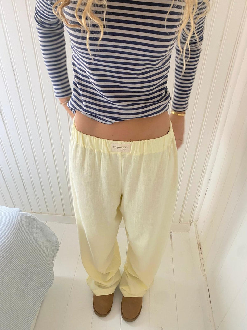 Women&#39;s Striped Lounge Trousers With Elastic Waistband