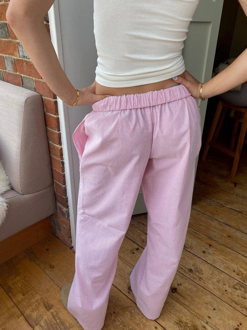 Women&#39;s Striped Lounge Trousers With Elastic Waistband